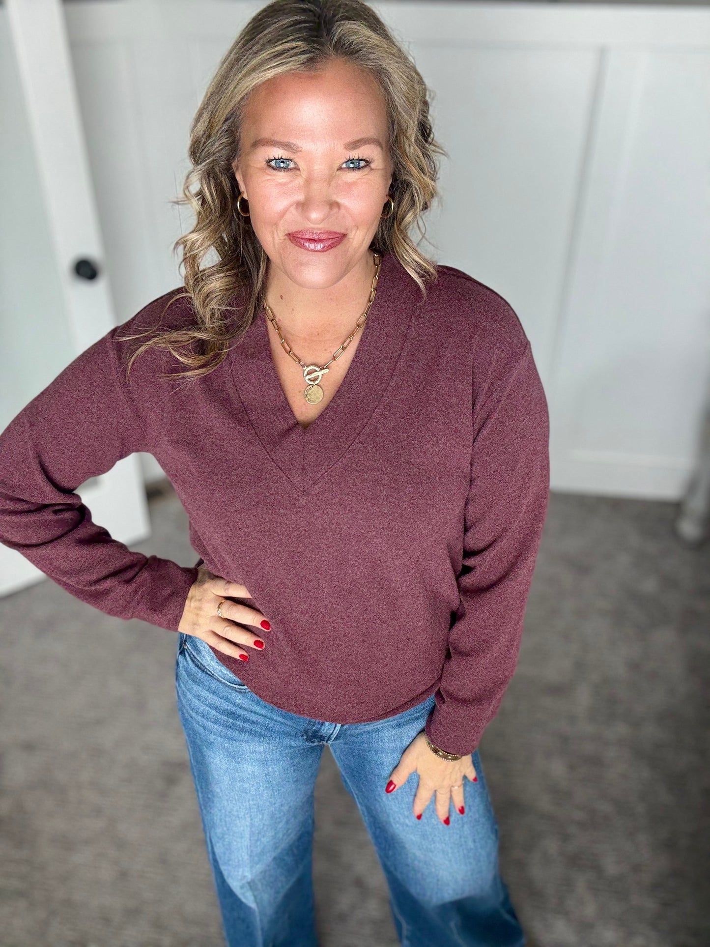 Manal Top - Wine Heather