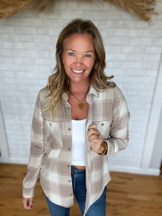 Lewis Shirt - Sand Taupe Plaid