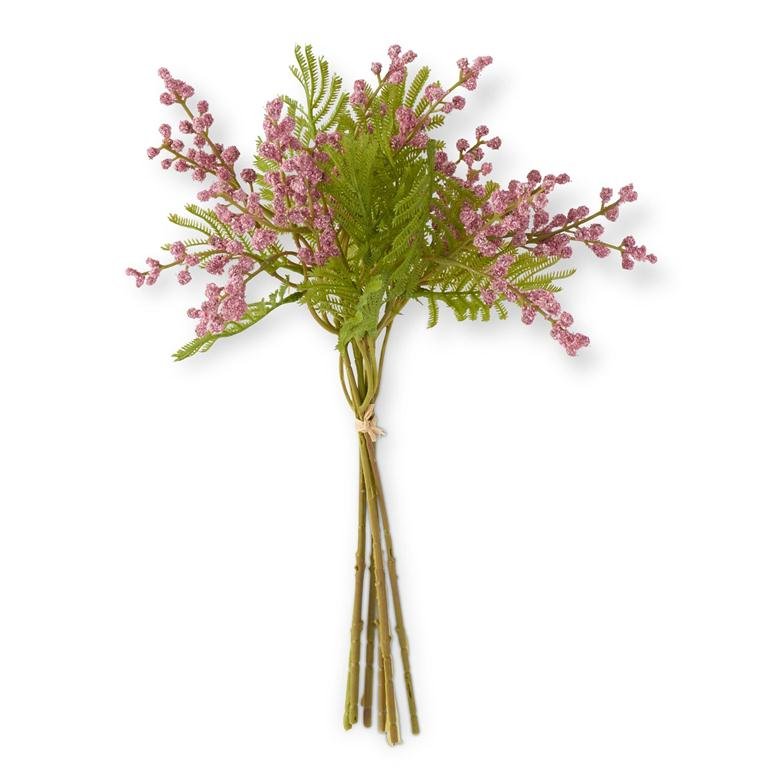 15 Inch Pink Berry w/Foliage Bundle (6 Stems) - A Bushel & A Peck
