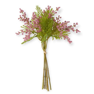 15 Inch Pink Berry w/Foliage Bundle (6 Stems) - A Bushel & A Peck