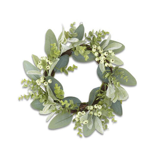 15.5 Inch Mixed Green Foliage w/Berries Candle - A Bushel & A Peck