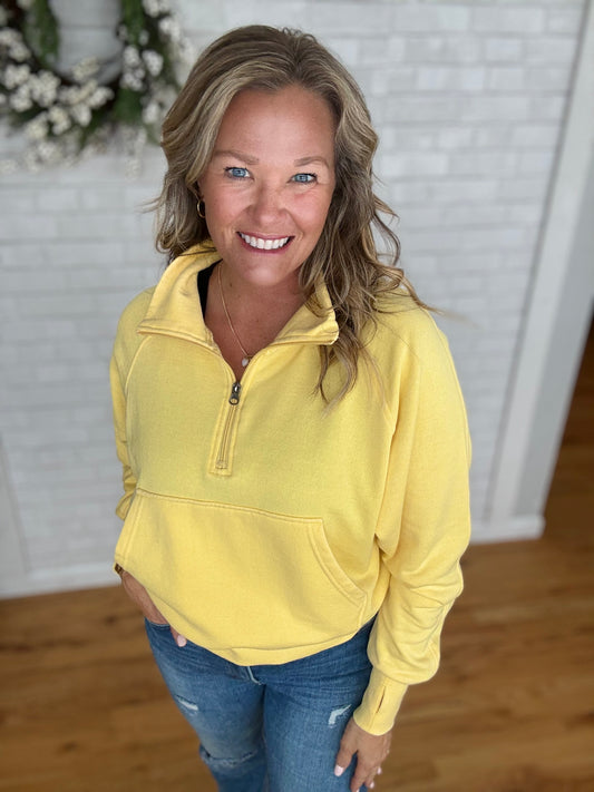 Cally Quarter Zip - Yellow