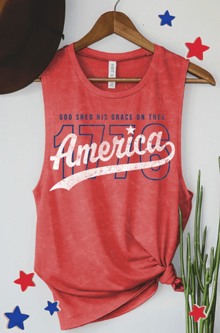 1776 America Tank Top - Red - A Bushel & A Peck