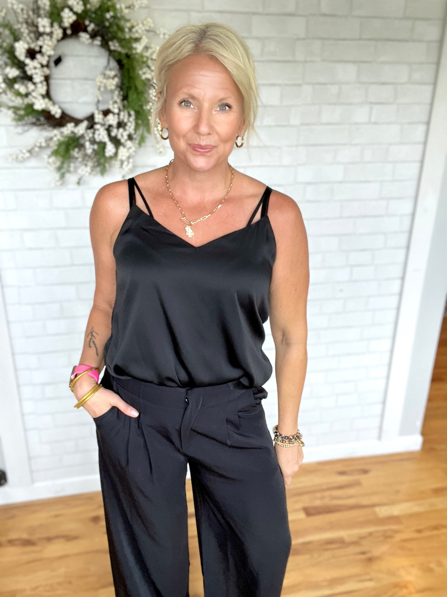 Double Strap Cami - Black