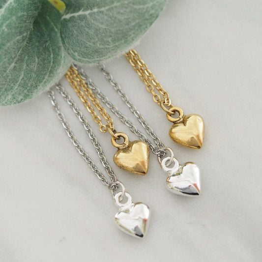 33-Dainty Heart Charm Necklace