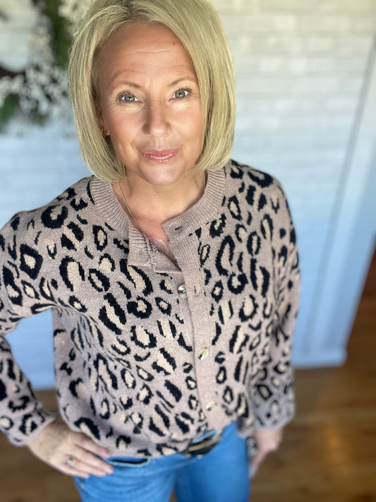 Leopard Sweater Cardigan