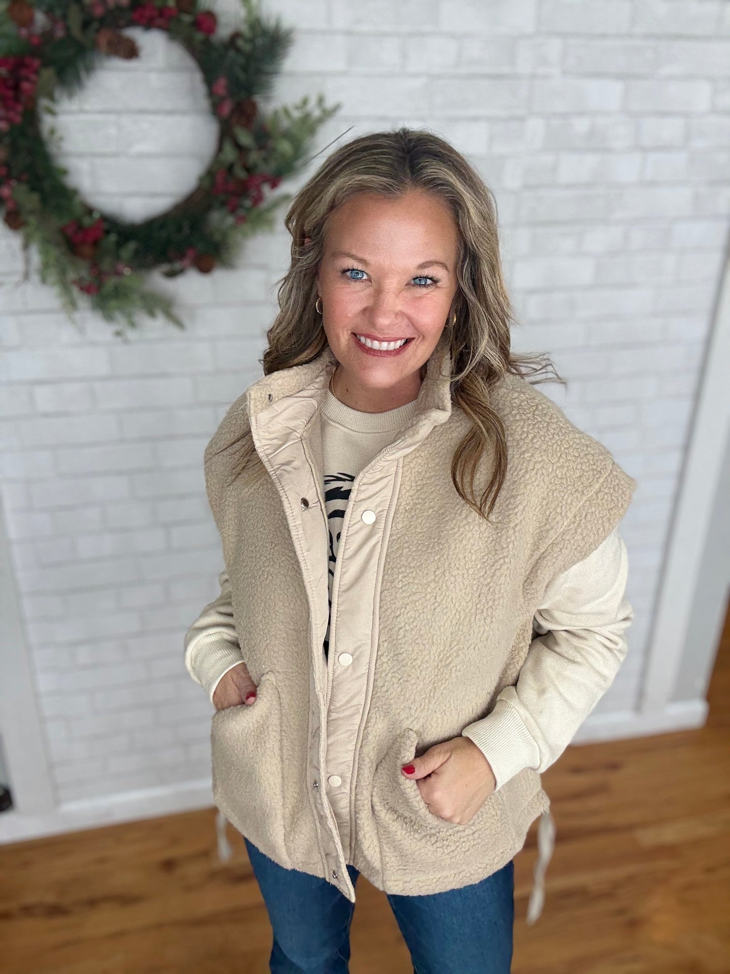 Felicia Fleece Vest - Beige