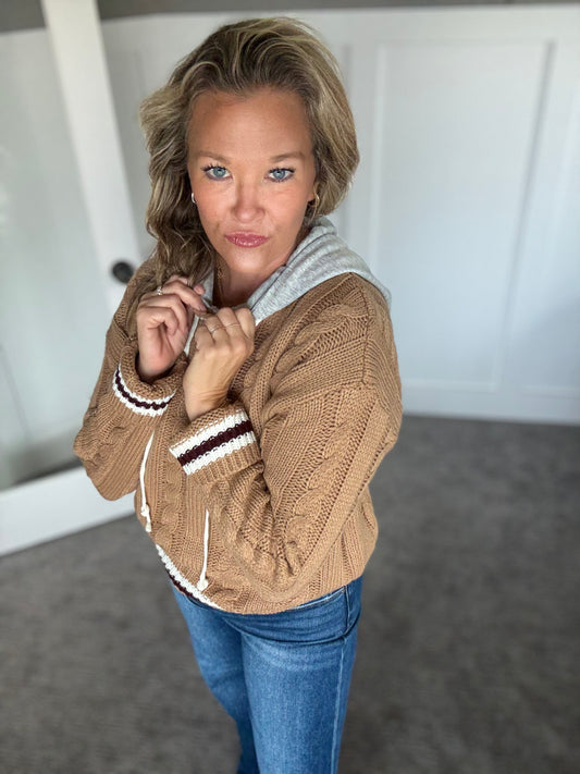 Valerie Hoodie Sweater - Brown