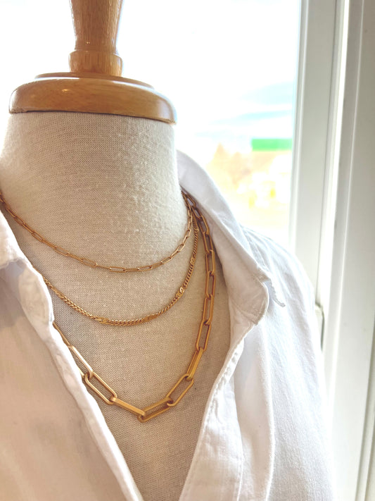 Matte Gold Layered Necklace