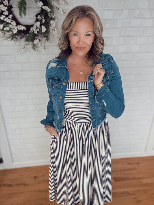 Ruched Bodice Midi Dress