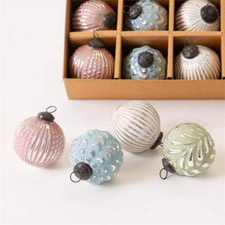Mini Glass Ornaments - Pastel Textures (PK/12 AST)