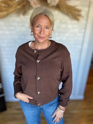 Barrett Cardigan- Brown