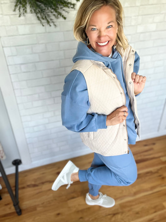 Textured Vest-Cream