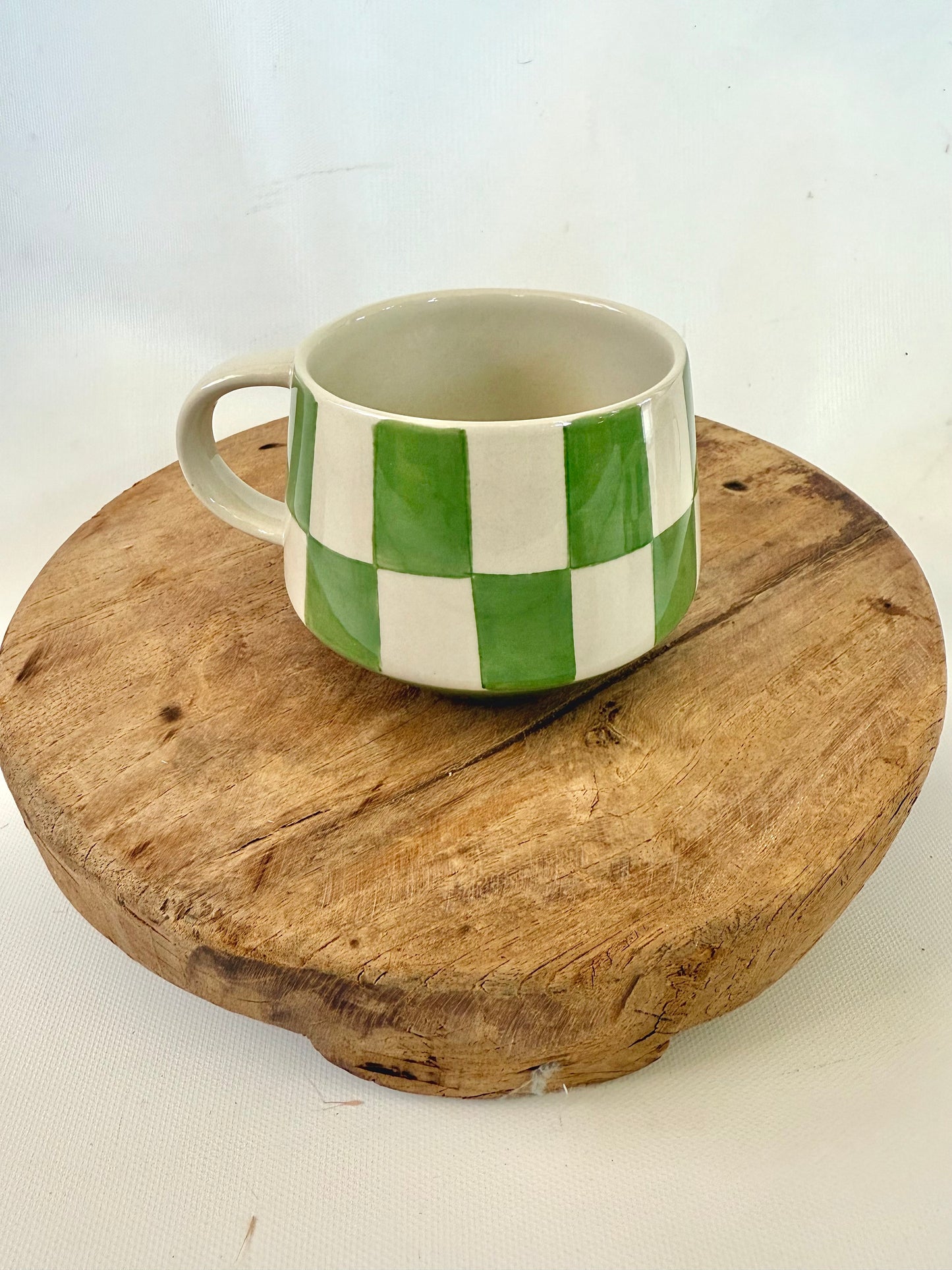 Stoneware Checked Mugs