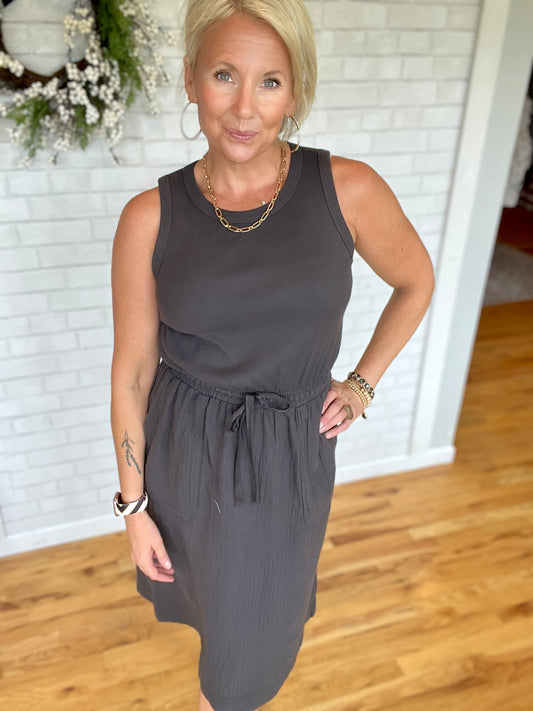 Harper Dress- Charcoal