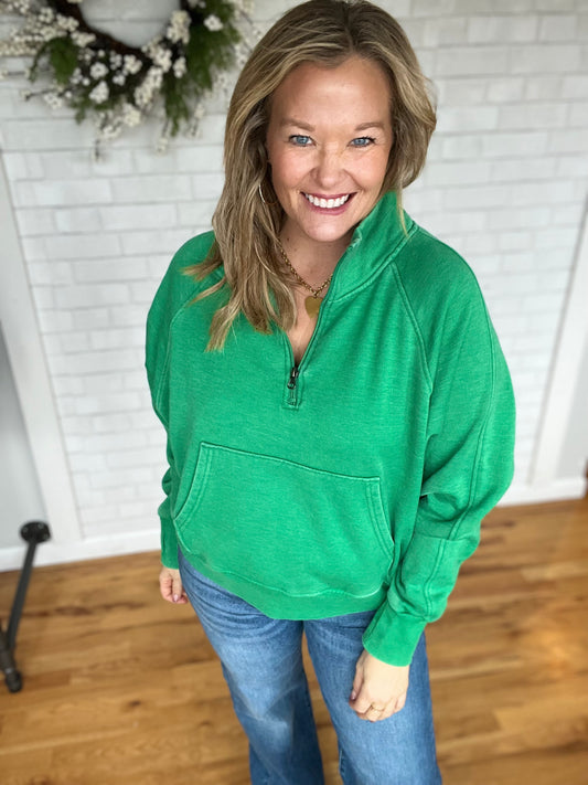 Cally Quarter Zip - Green