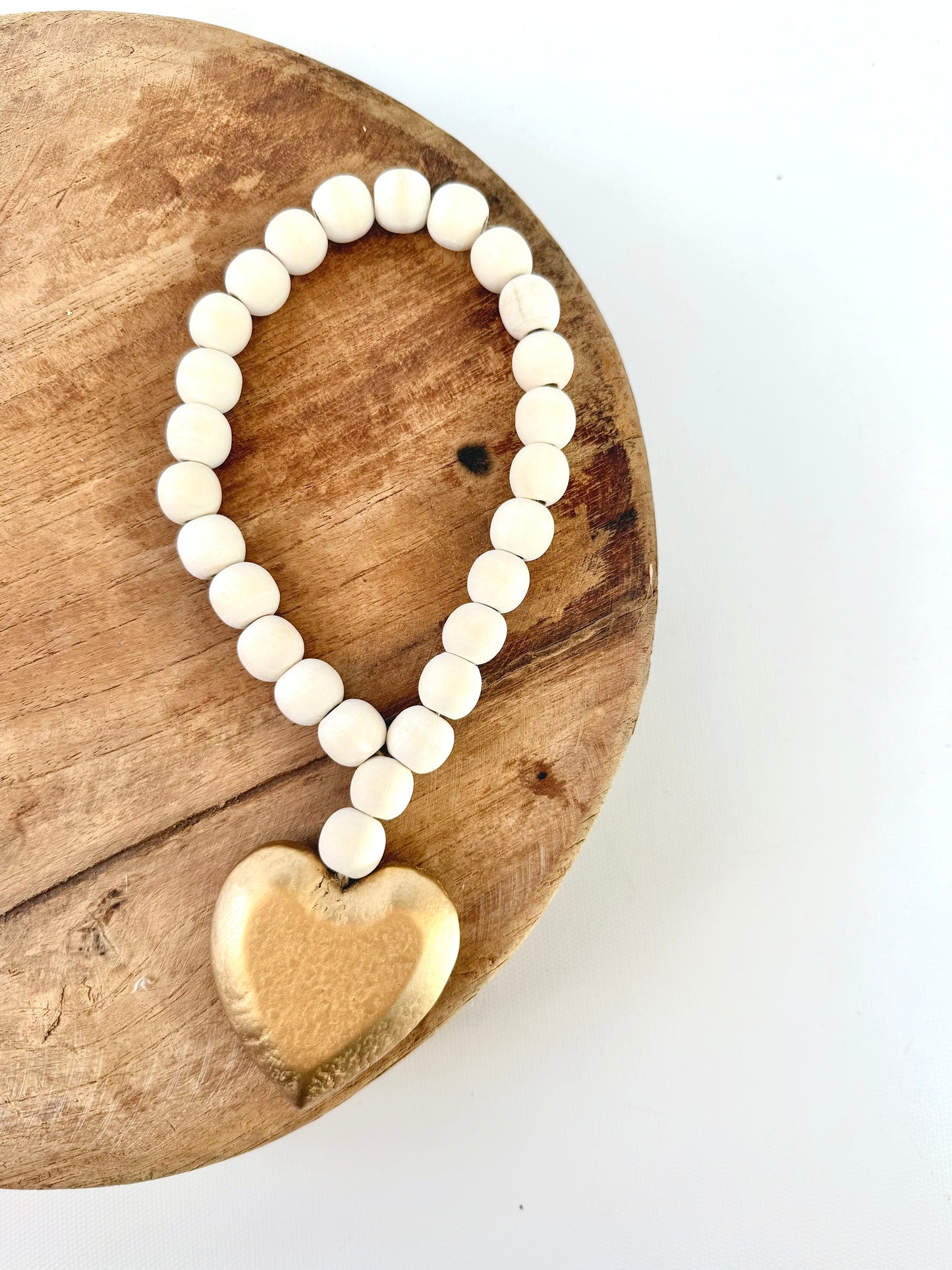 Wooden Beads Garland W/ Heart