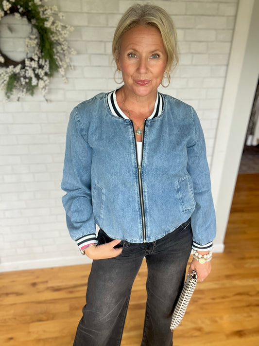 Striped Denim Jacket