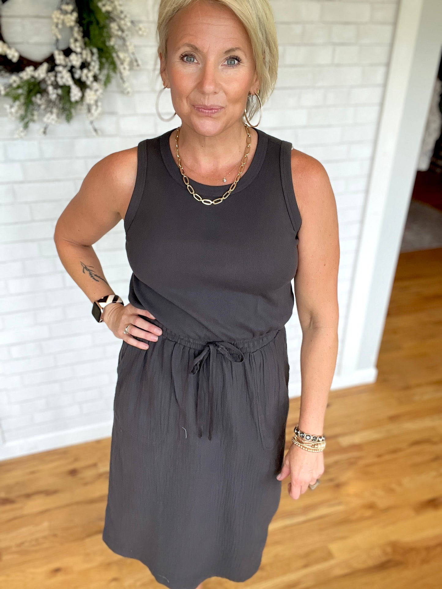 Harper Dress- Charcoal
