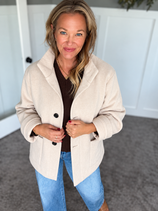 Bundled Wool Coat Bone