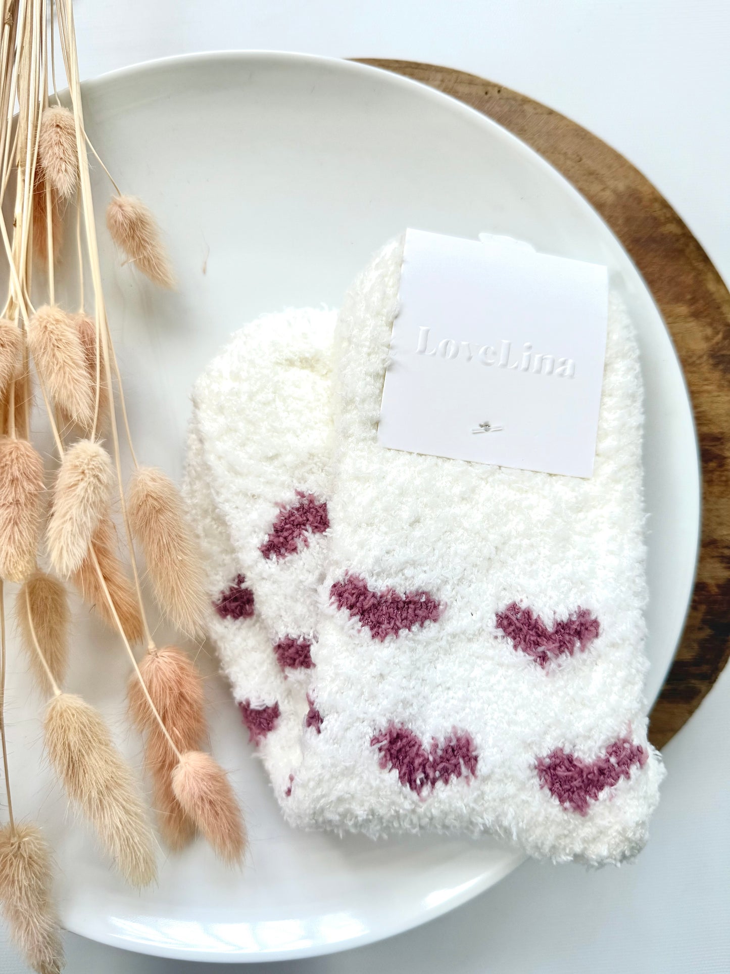 Fluffy Heart Socks