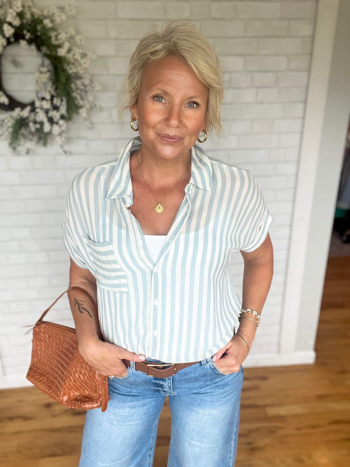 Rian Rolled Cuff Top