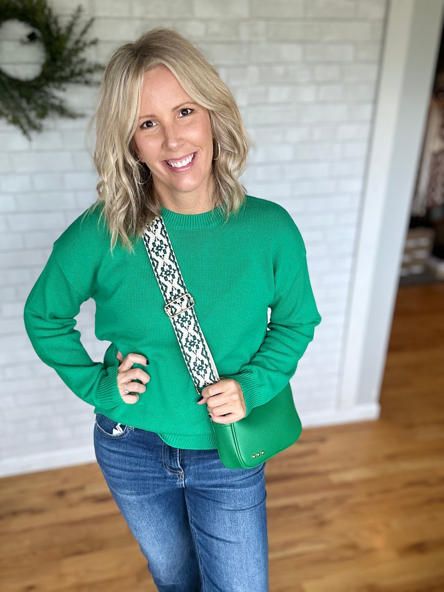 Cotton Sweater - Kelly Green