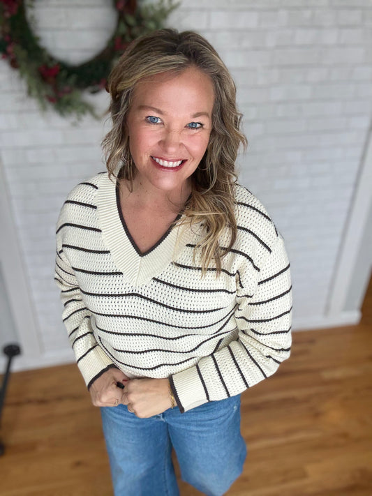 Ira Sweater - Ivory Brown