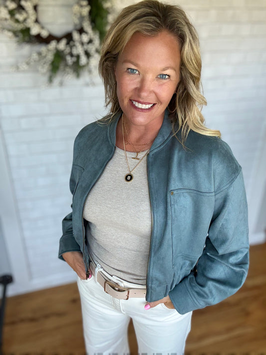 Suede Bomber Jacket