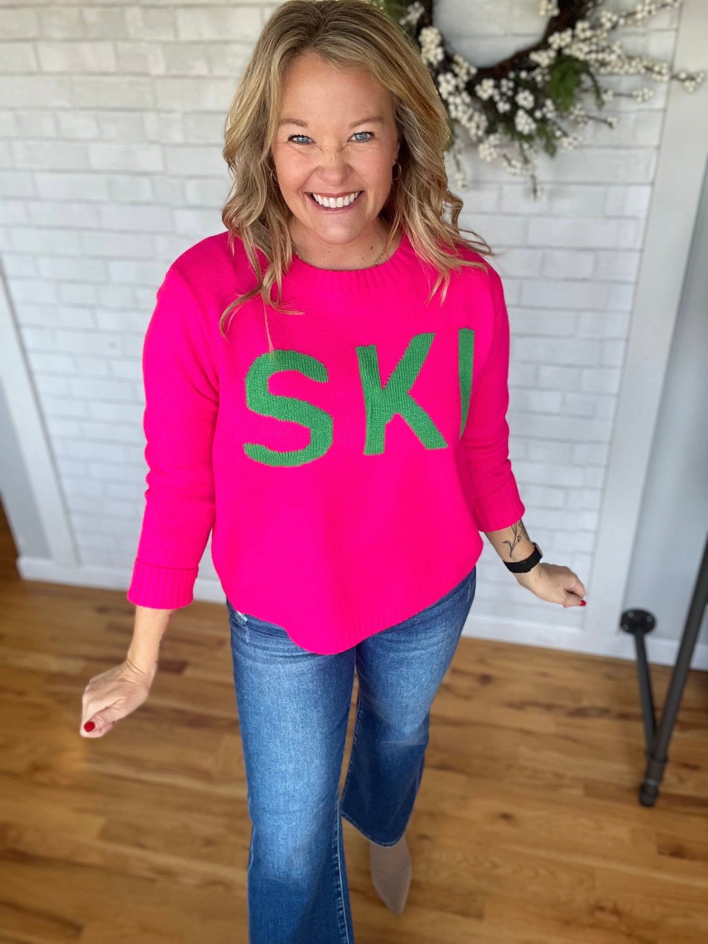 Ski Sweater - Hot Pink