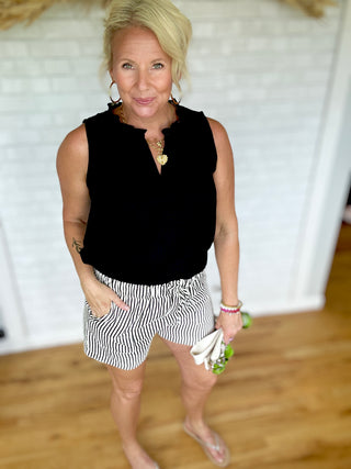 Everyday Essential Pull on Shorts -Stripe