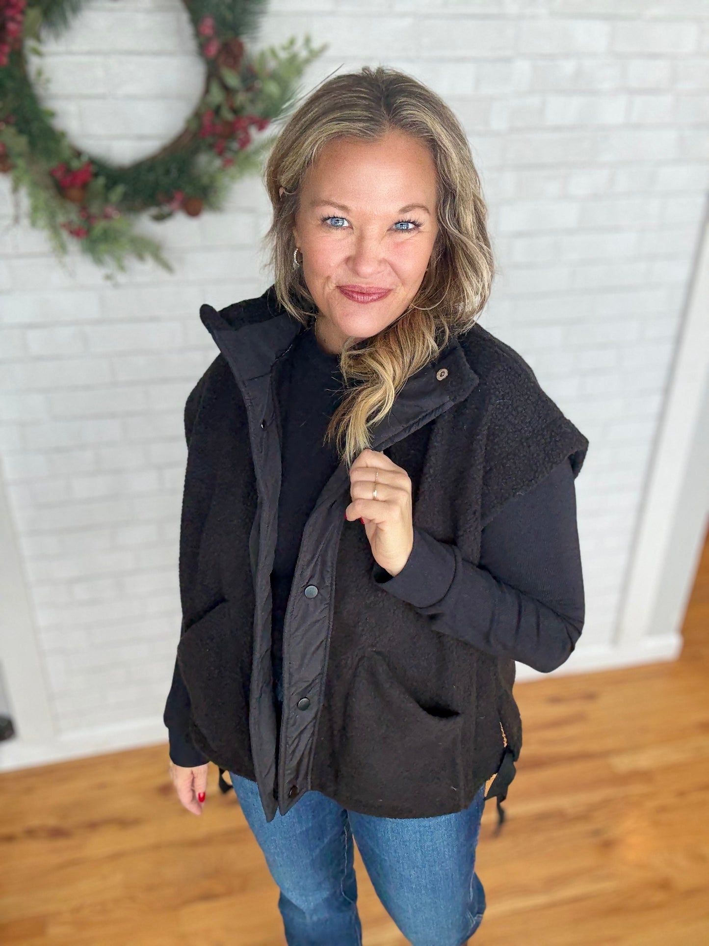 Felicia Fleece Vest - Black