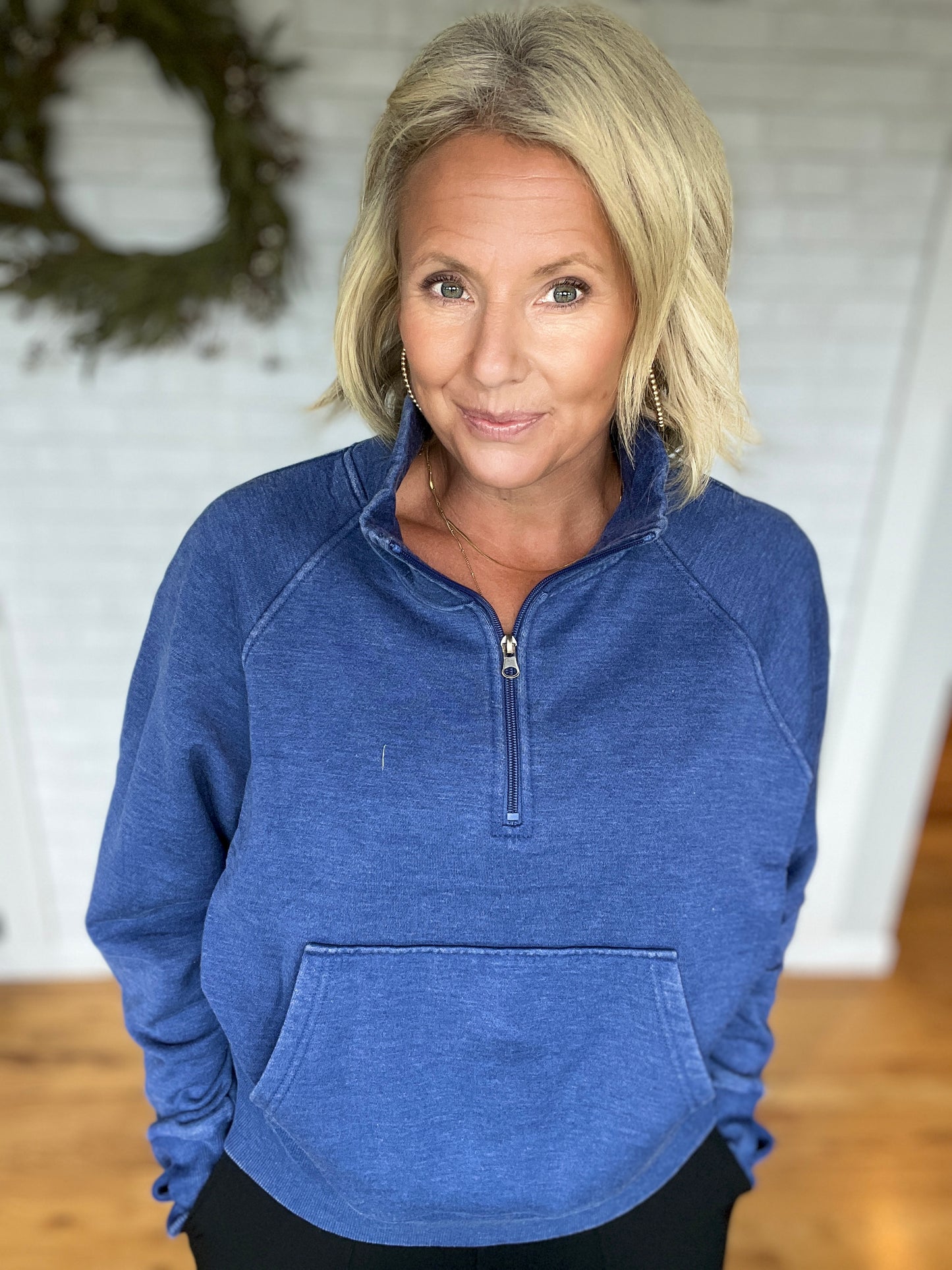 Cally Quarter Zip - Blue