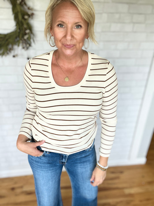 Lauren Top - Off White Bronze