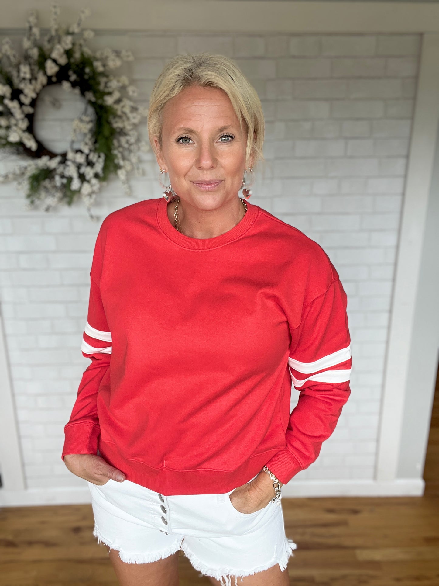 Varsity Pullover - Poppy