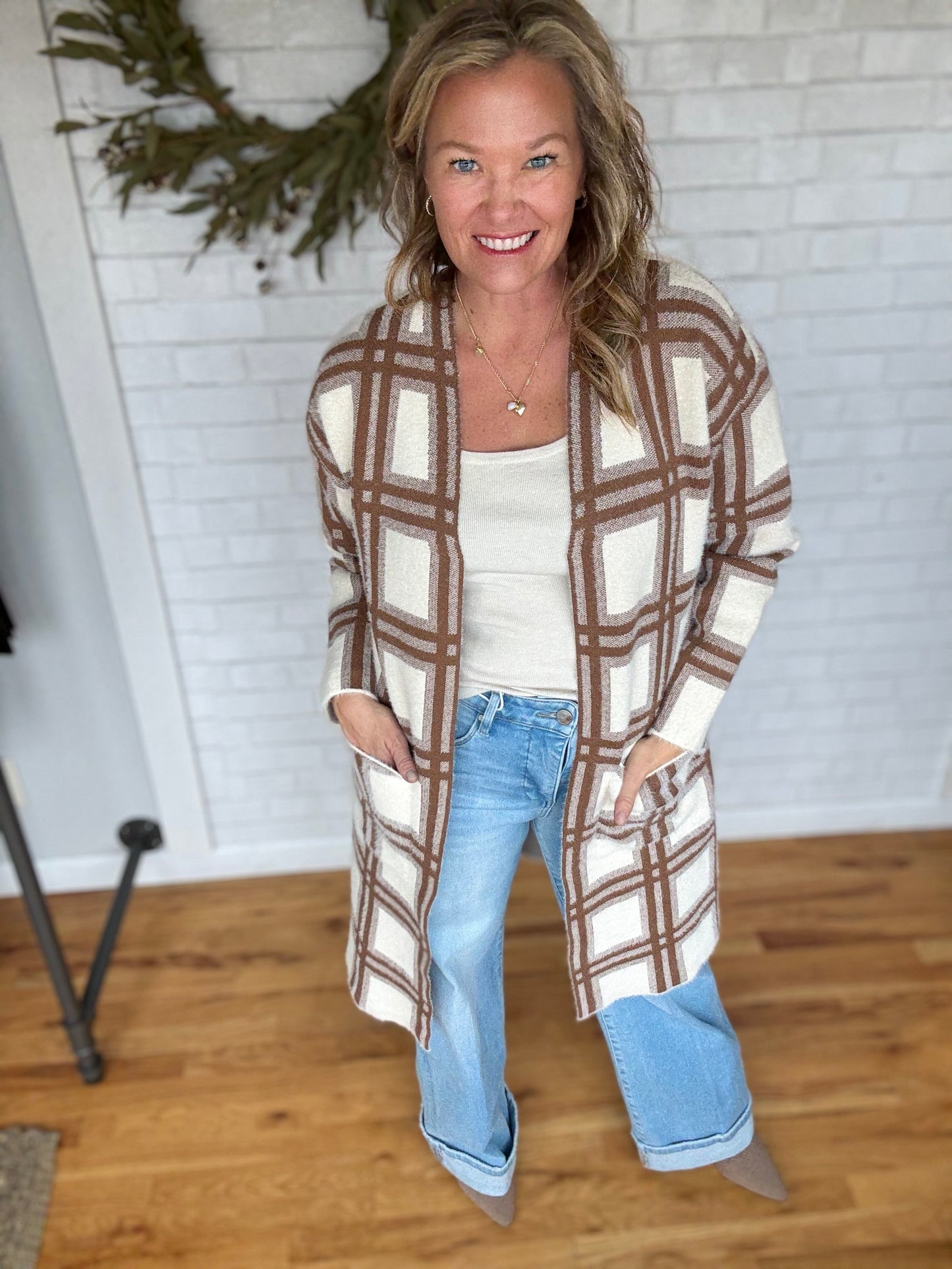 Plaid Sweater Duster