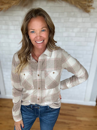 Lewis Shirt - Sand Taupe Plaid