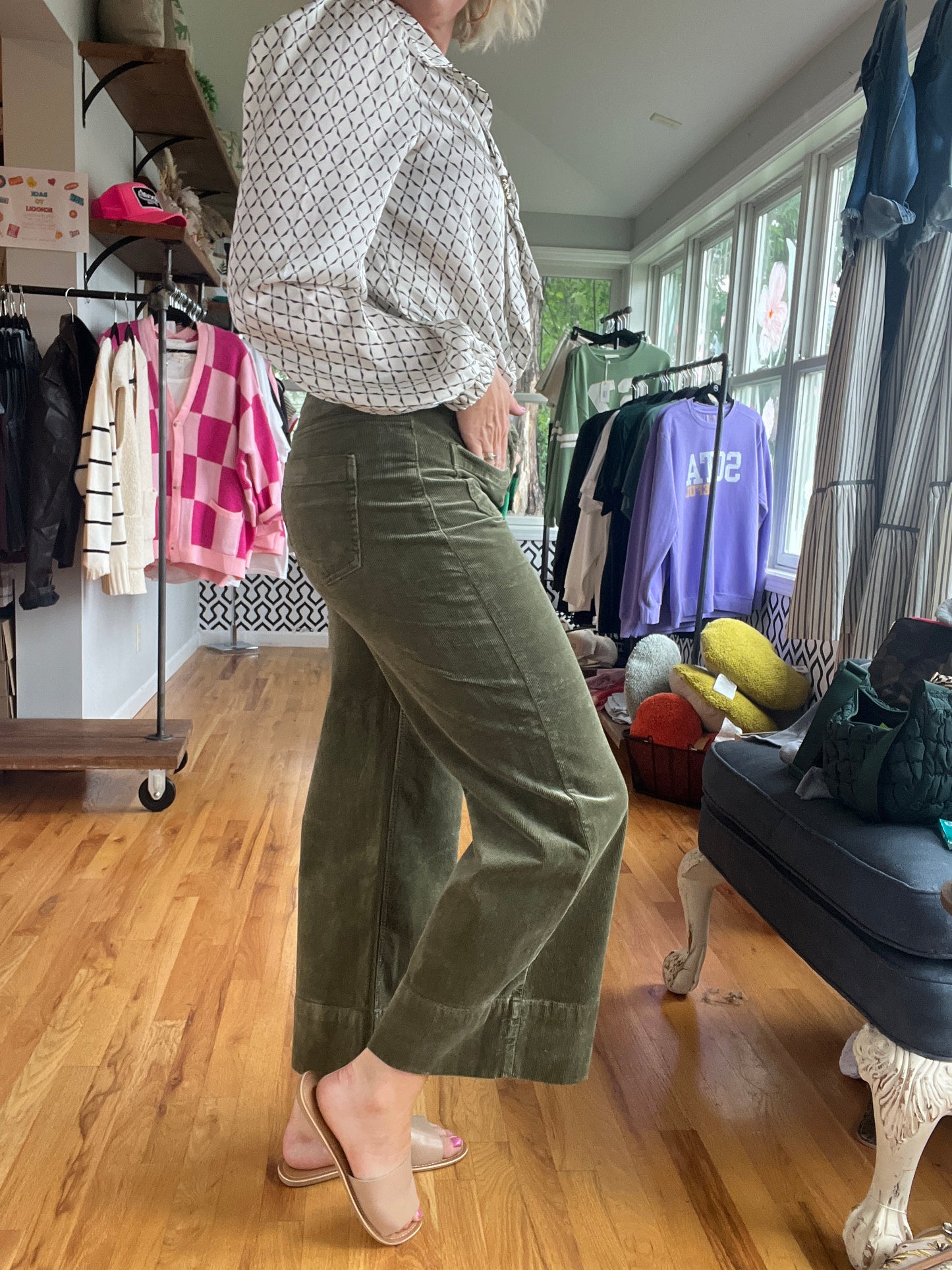 Callie Corduroy Pant - Moss