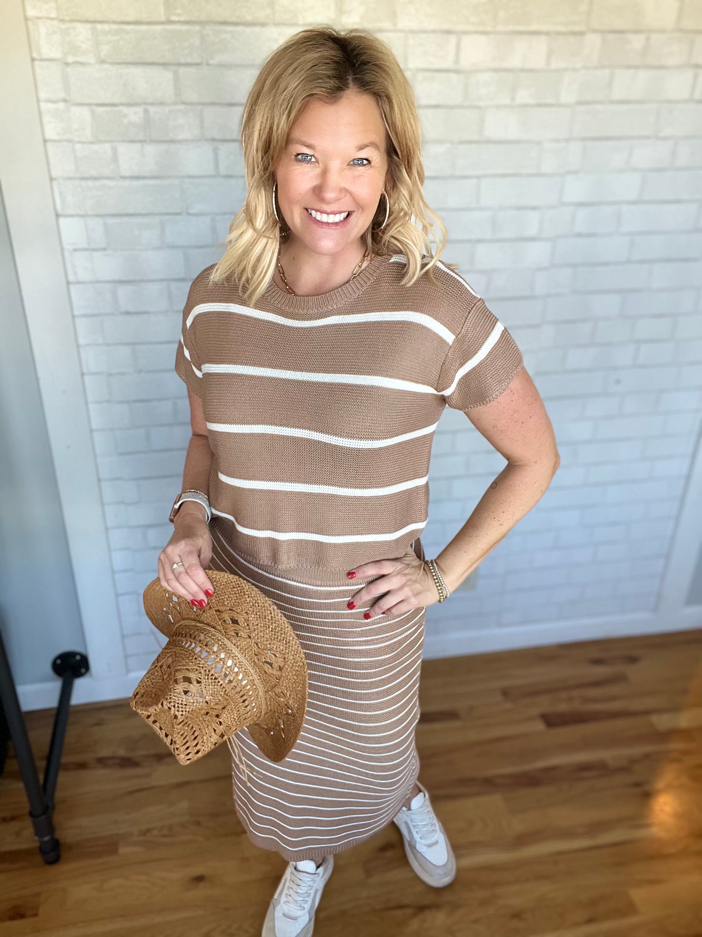 Striped Sweater/Skirt Set