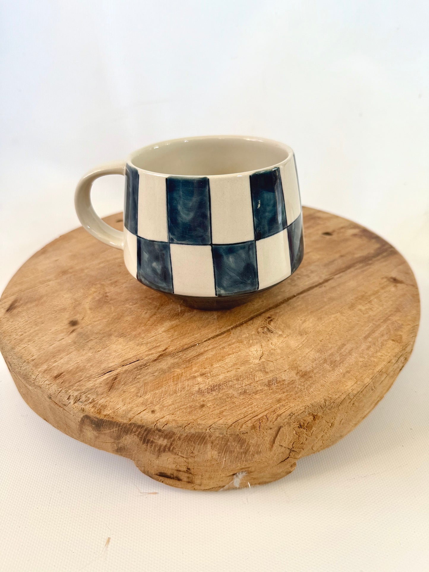 Stoneware Checked Mugs