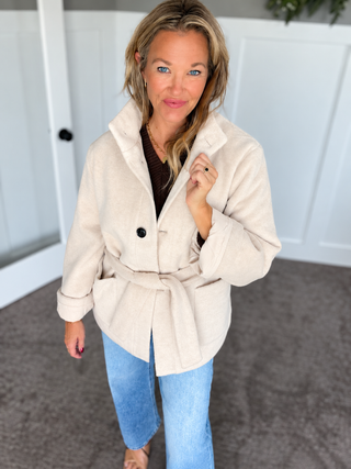 Bundled Wool Coat Bone