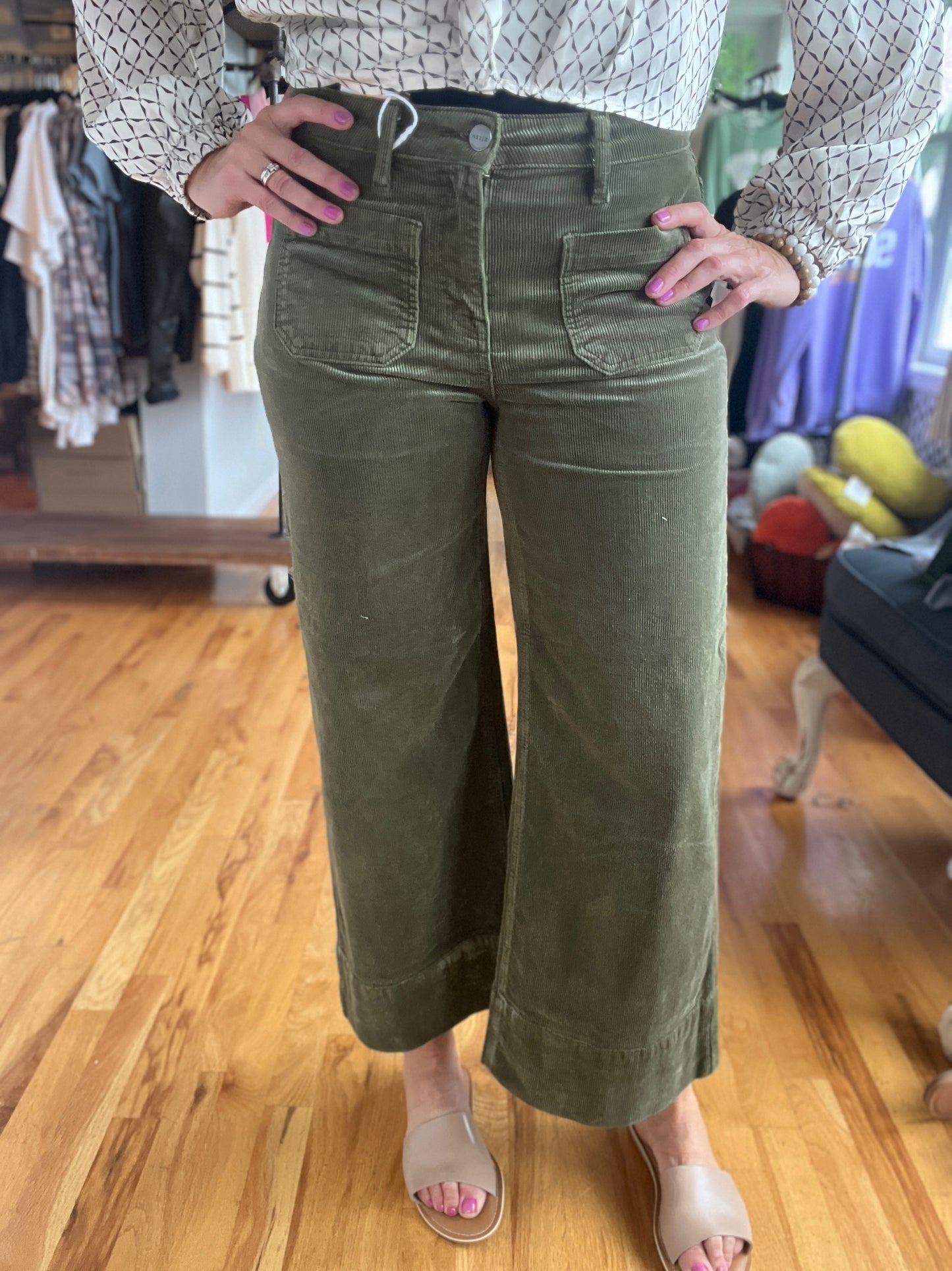 Callie Corduroy Pant - Moss