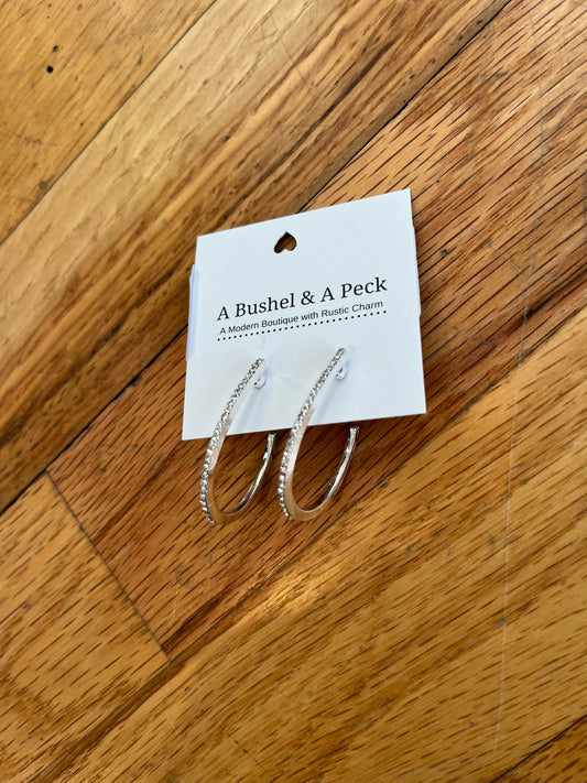 Silver rhinestone small teardrop