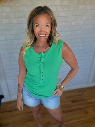 Sweet Henley Tank - Green