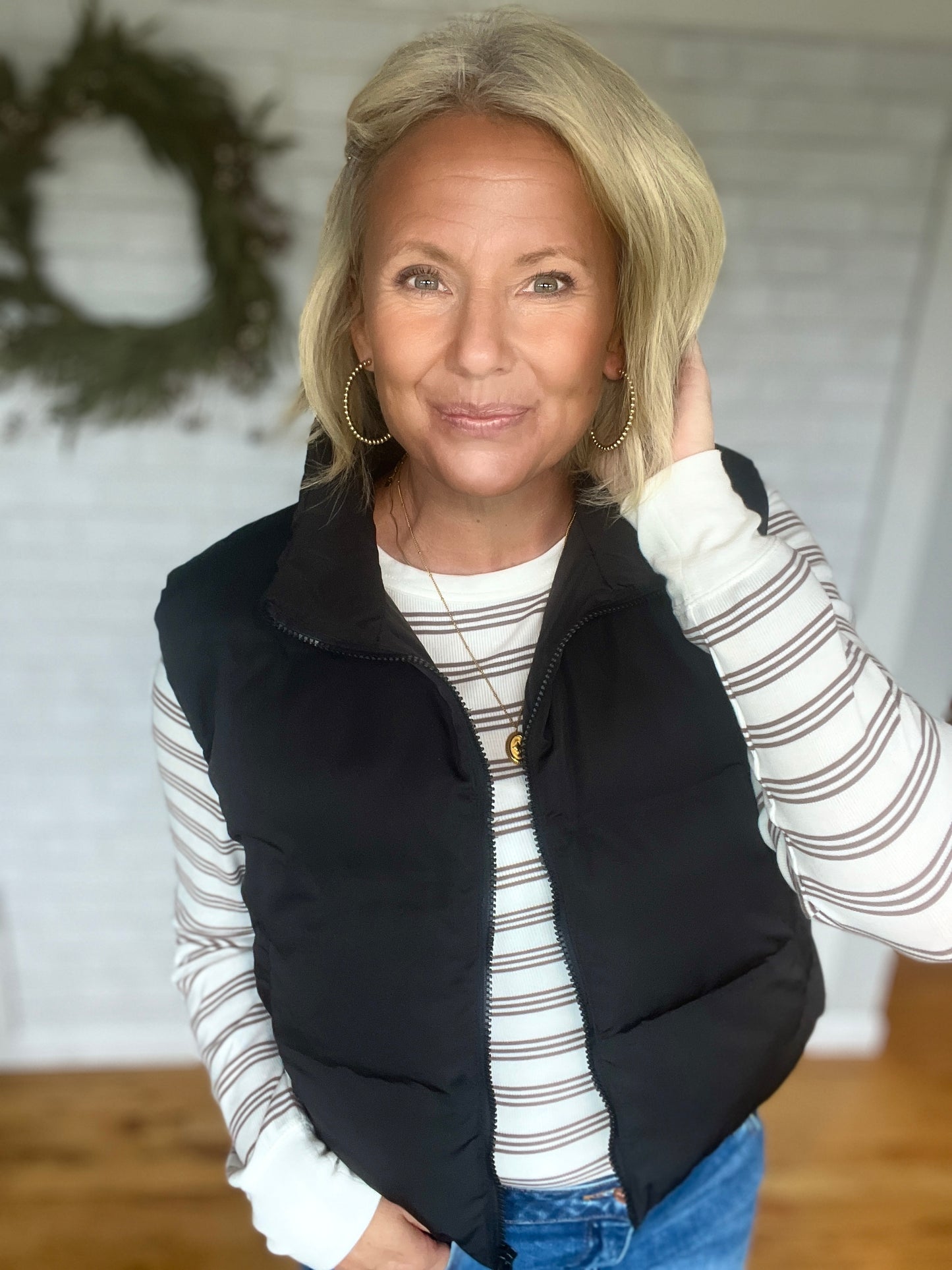 Stacy Top - Taupe Stripe