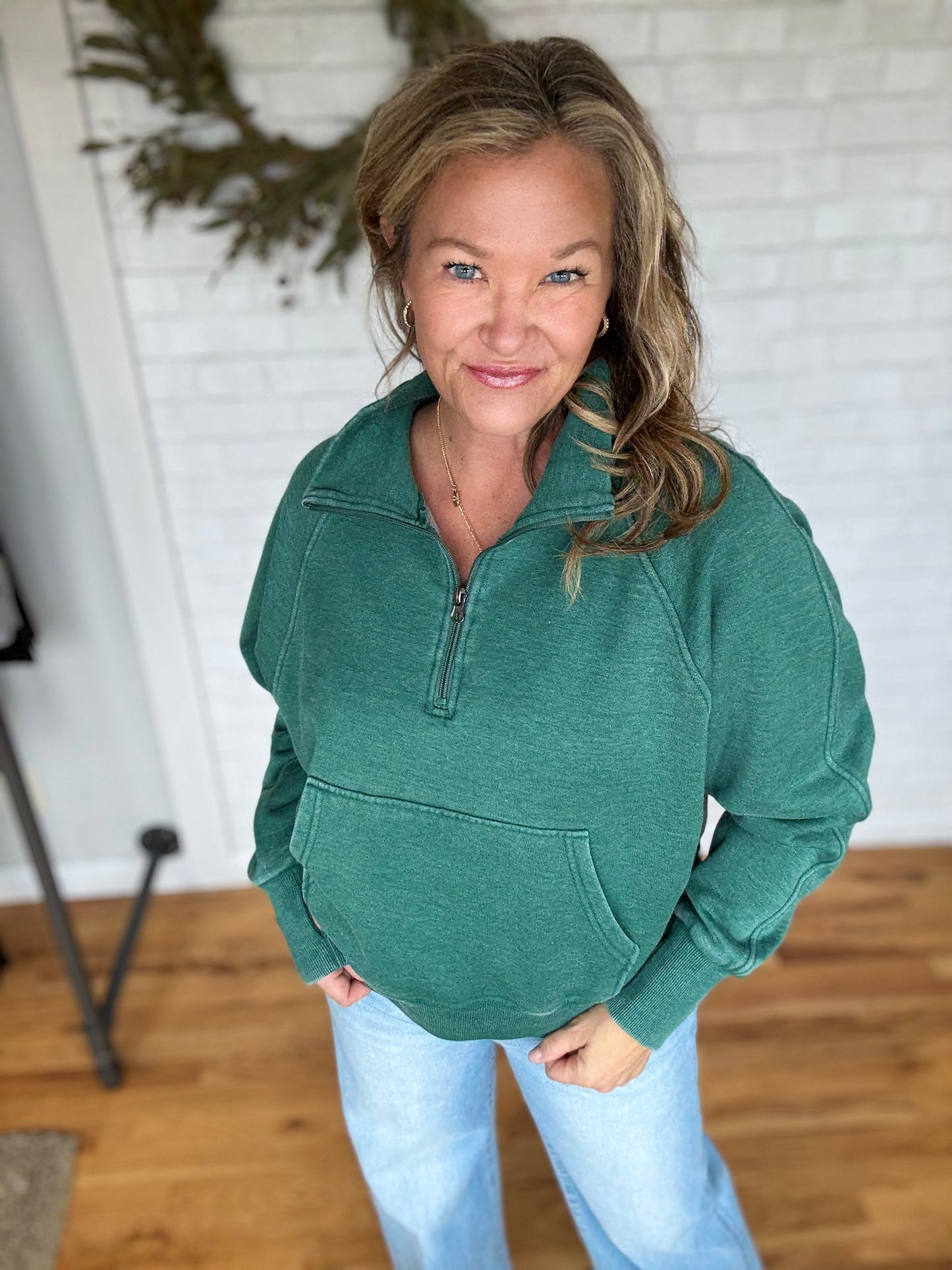 Cally Quarter Zip - Green