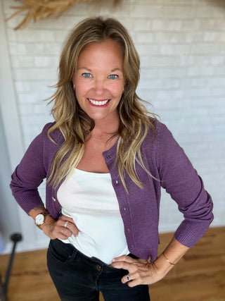 Willa Cardigan - Eggplant