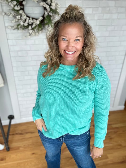 Sherry Shaker Knit Sweater - Mint