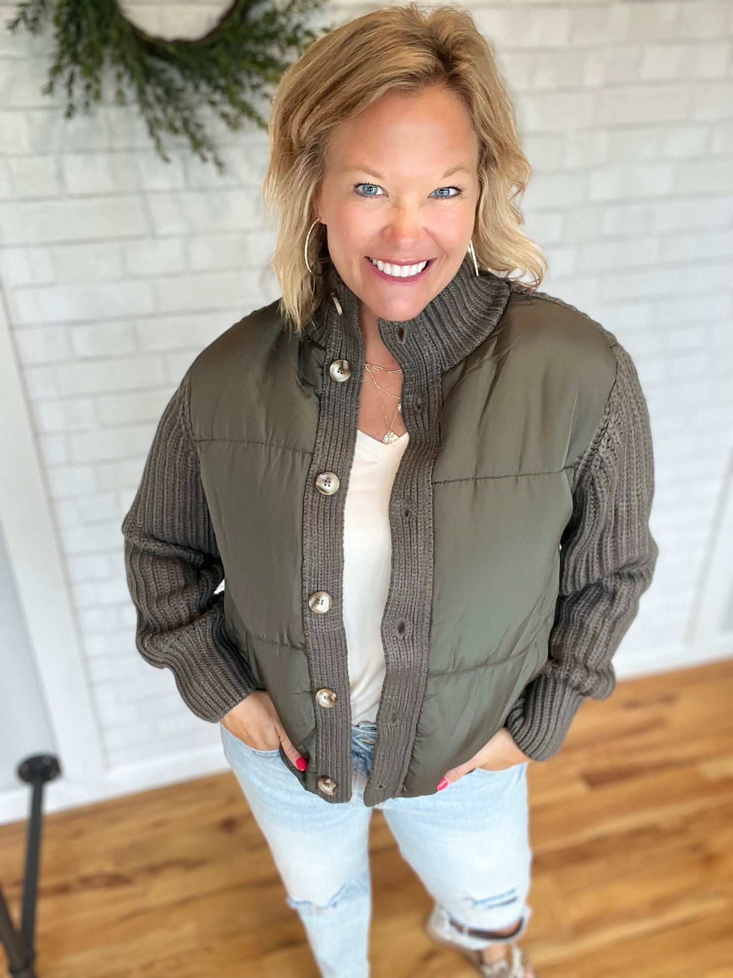Kiana Quilted Jacket - Olive
