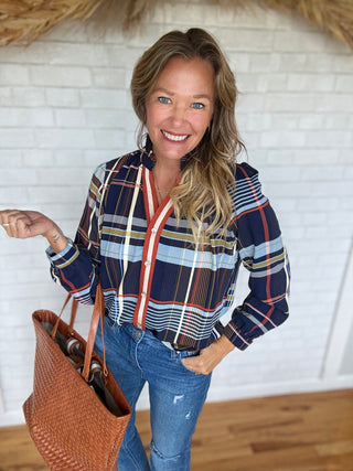 Paula Plaid Long Sleeve Button Up